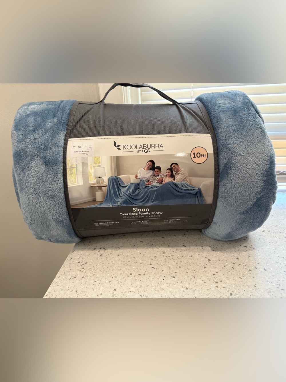 NEW Koolaburra Sloan Oversized Plush Throw - Slate Blue